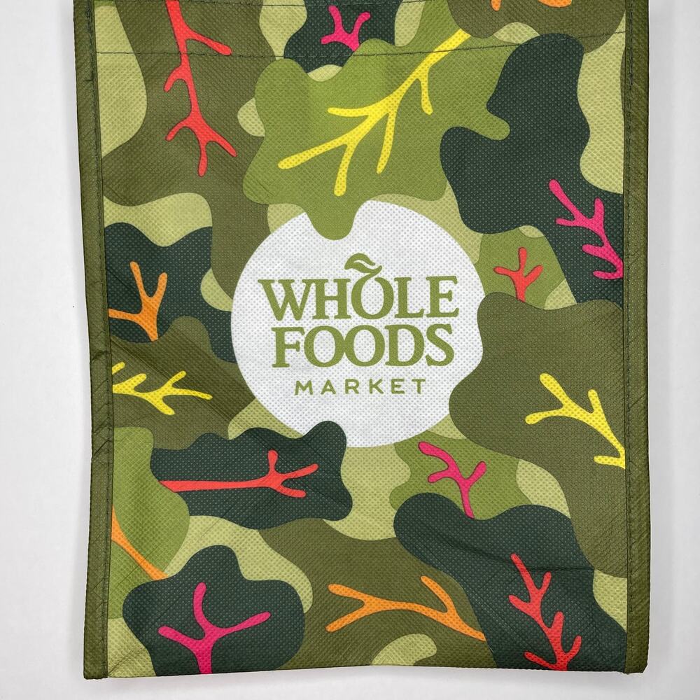 Whole Foods Market Mini Tote Reusable Shopping Bag — Green Garden Leaf Print NEW - Picture 4 of 16